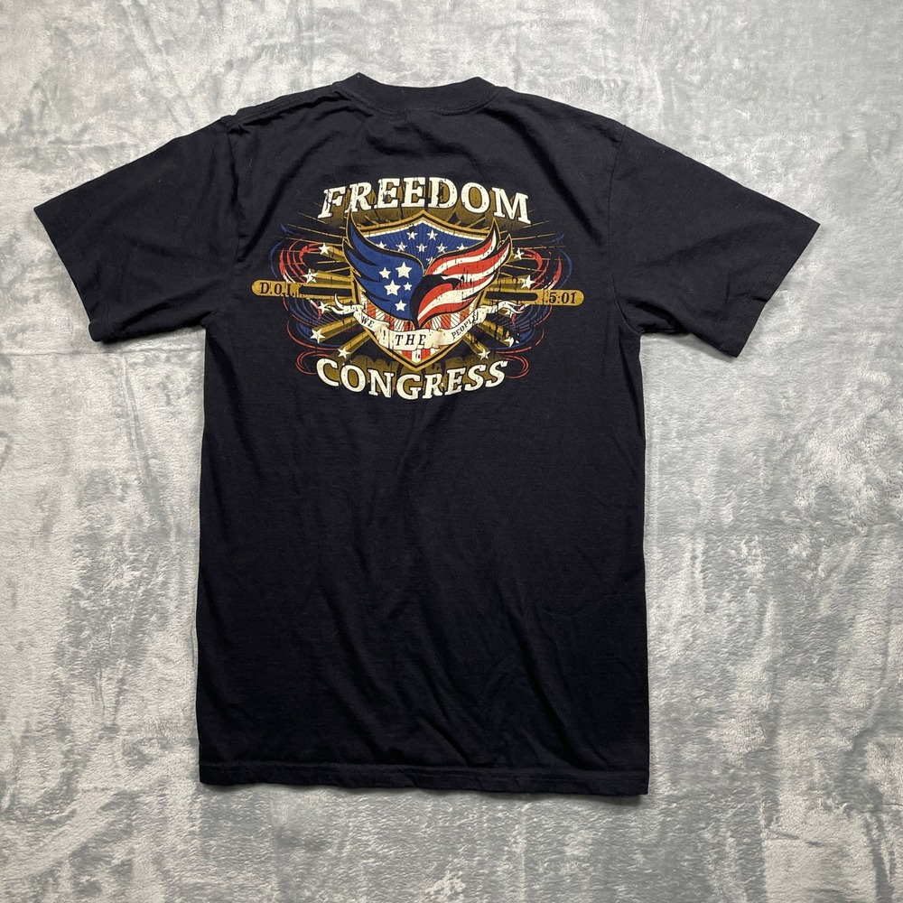 Mens‎ Freedom Congress Graphic T Shirt Black We The People Patriotic USA Size S